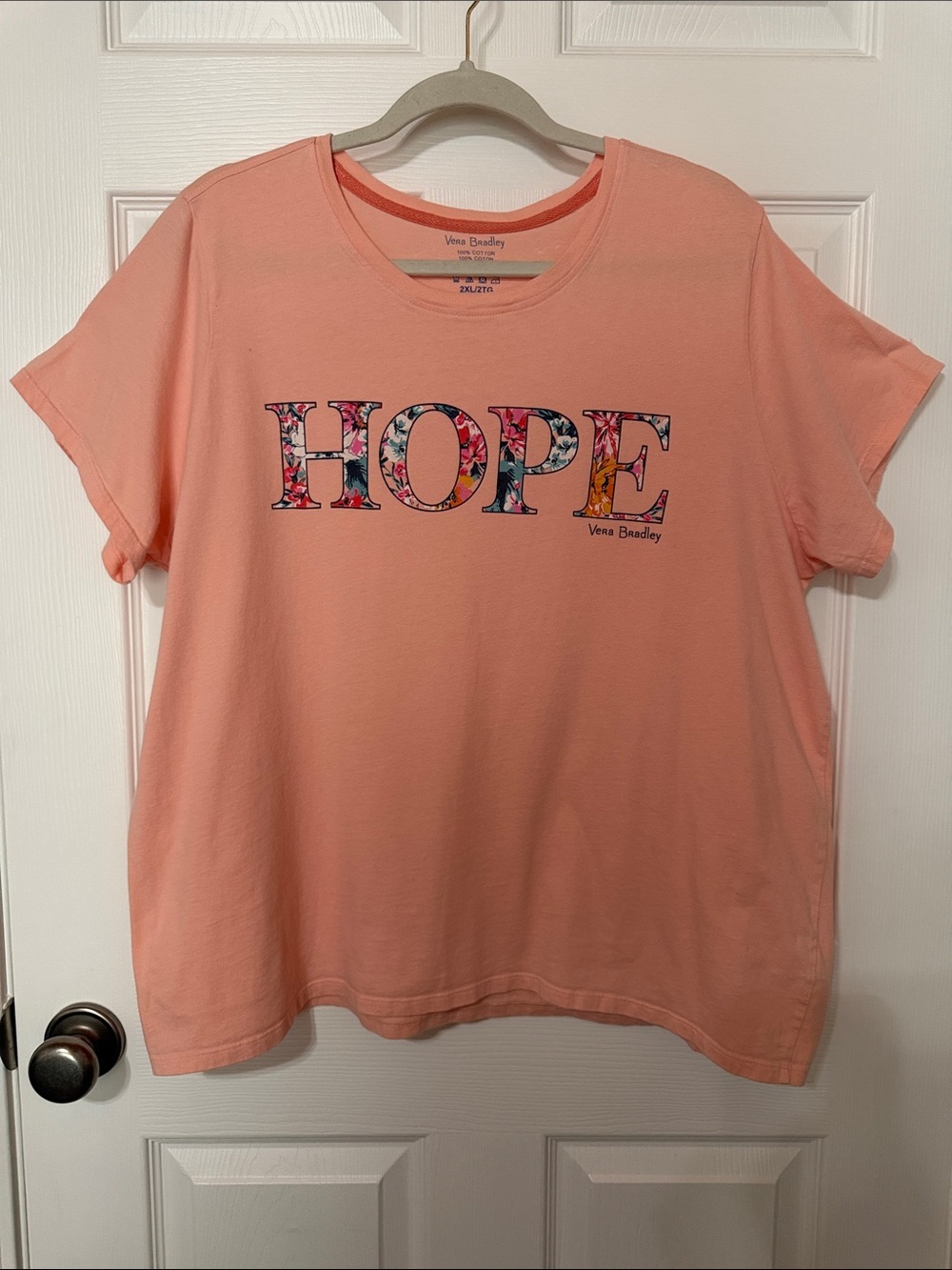 Vera Bradley Peach Short-Sleeve 'HOPE'